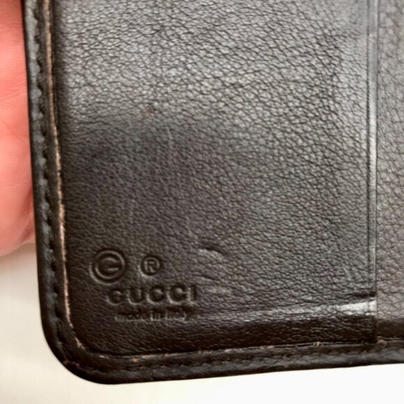 Gucci Dark Brown Leather Long Tri-Fold Wallet - Picture 11 of 12